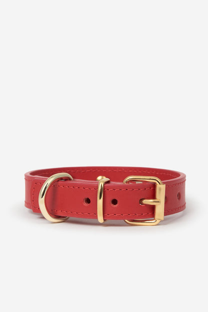 Parte trasera del collar rojo de la colección Nara para perros